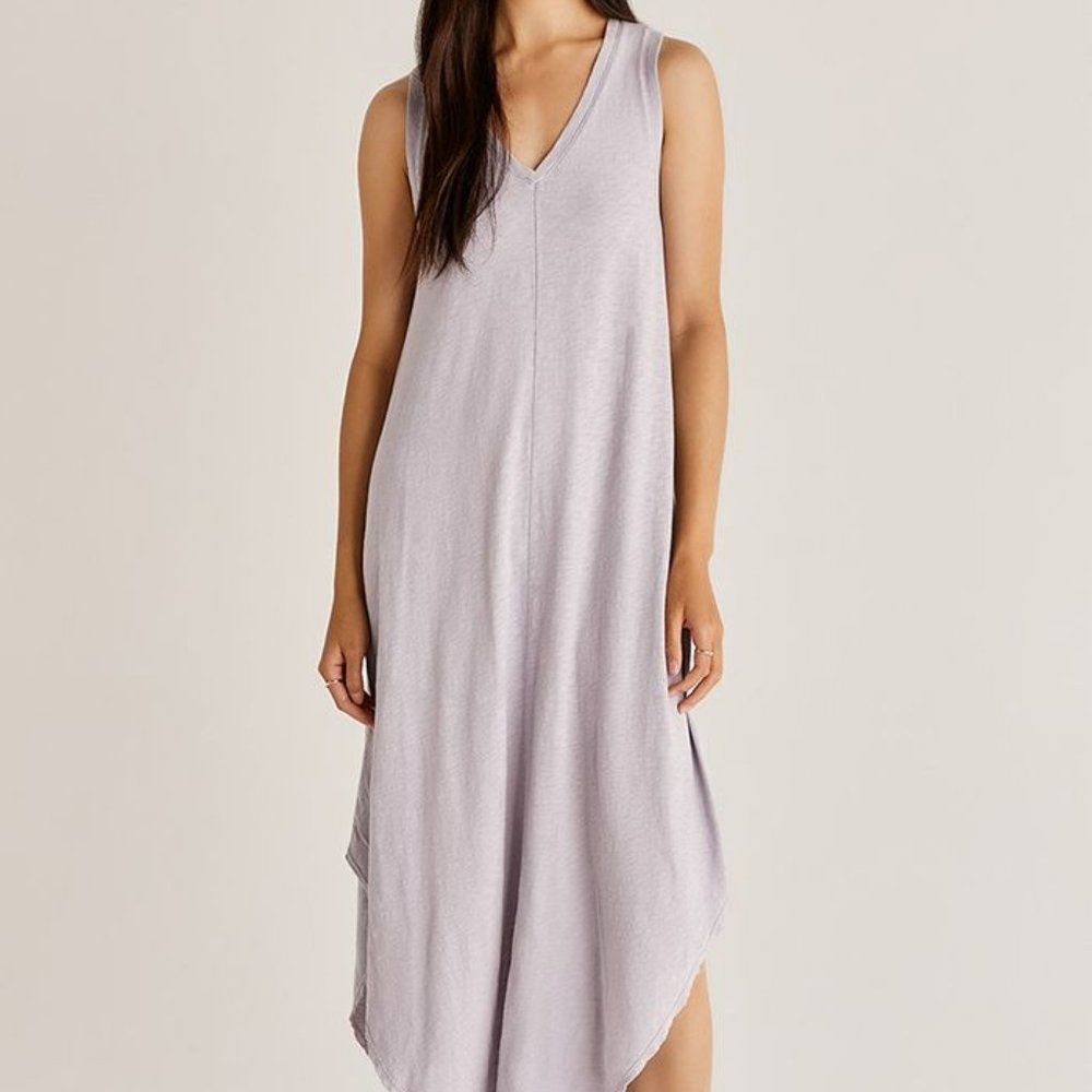 Reverie Slub Dress Lavender Ash